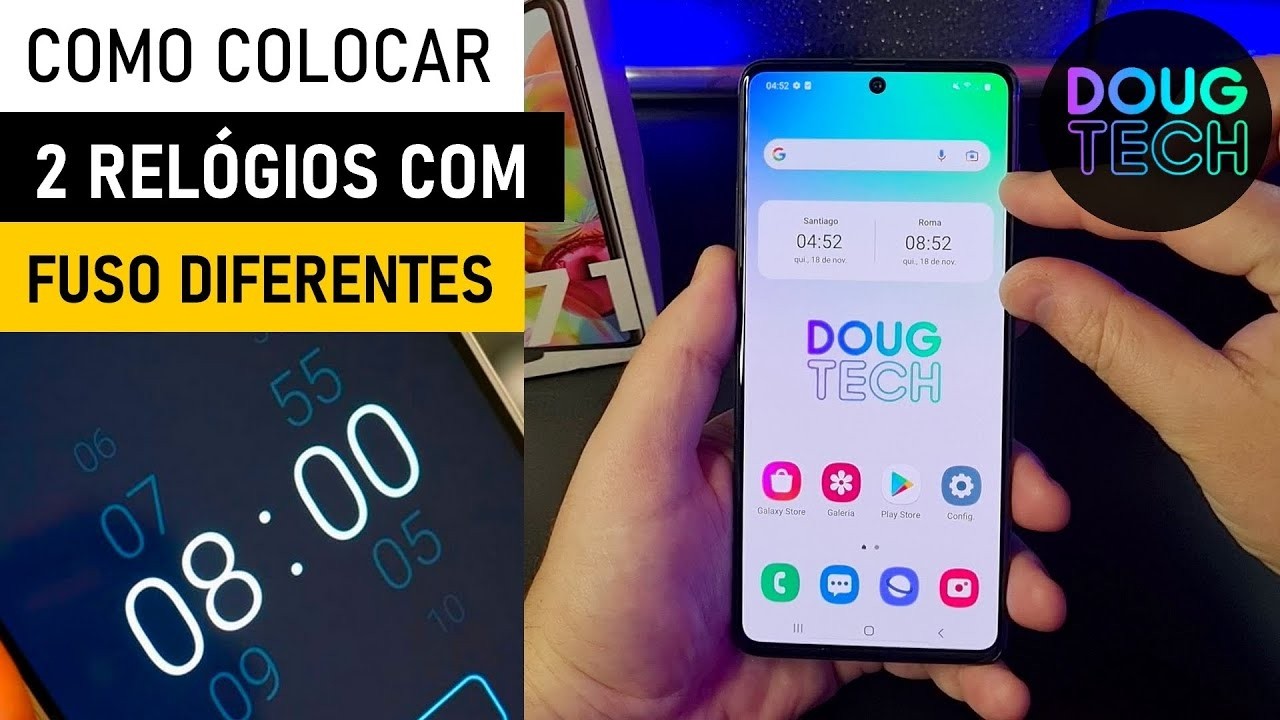 Como Adicionar RELÓGIOS com OUTROS FUSO HORÁRIO no Samsung