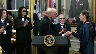 President Trump honoring KISS in the Oval Office