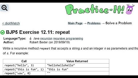 Java Practice It | Exercise 12.11: repeat | recursion, recursive programming