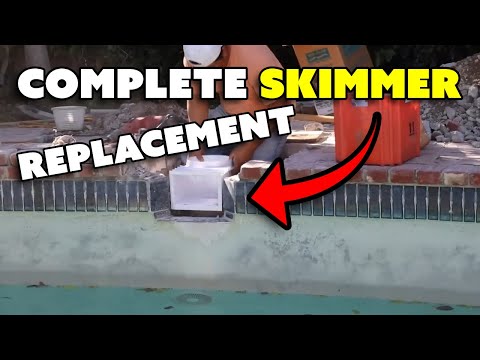 A Complete Skimmer Replacement with Bridge and Brick Replacement on a Concrete Swimming Pool