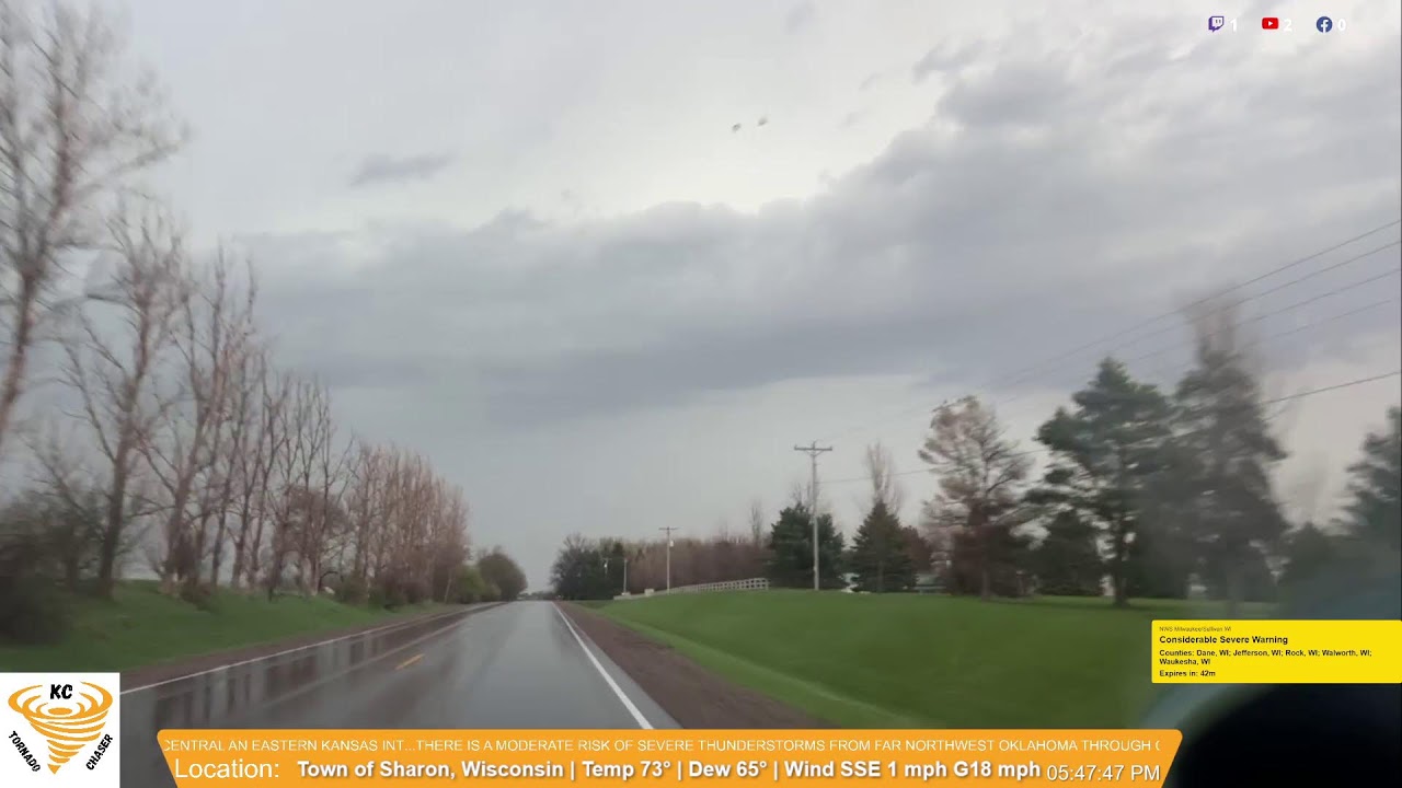 LIVE STORM CHASING | IA/WI/IL | STRONG TORNADO THREAT - YouTube