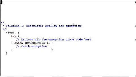 Advanced C++: Exceptions in Destructors