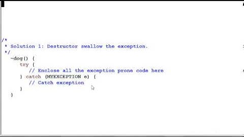 Advanced C++: Exceptions in Destructors