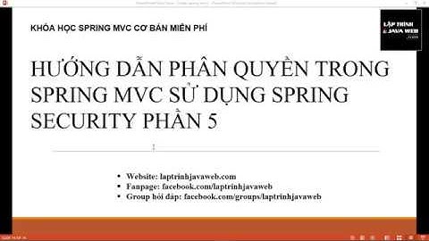 Đăng nhập và phân quyền trong spring mvc sử dụng spring security phần 5