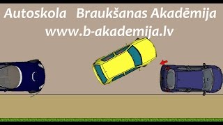 Automašīnas novietošana  paraleli uz brauktuves daļas - Autoskola &quot;Braukšanas Akadēmija&quot;