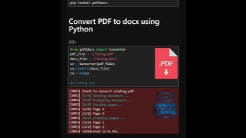 Convert pdf to docx using python #ai #datastructuresandalgorithmsinpython #internetspeed #coding
