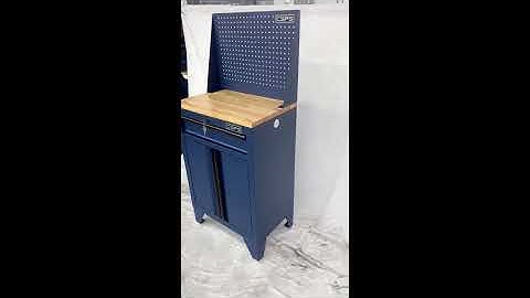 Tủ dụng cụ CSPS 61cm - 01 hộc kéo màu xanh dương kèm vách lưới ván gỗ và chân tủ