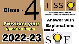 ISSO class 4 previous year question paper 2022-23 international social studies olympiad grade 4