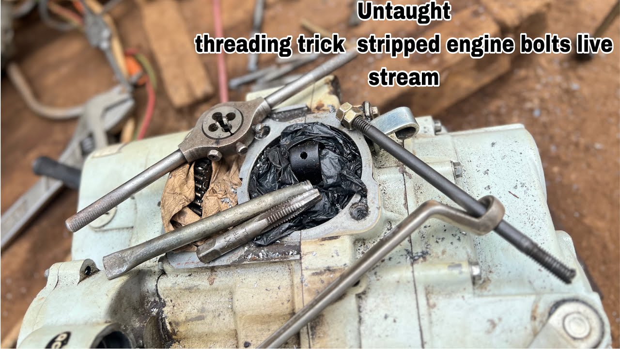 Engine Threading Untaught threading skill stripped engine bolts#lathe#automobile ...