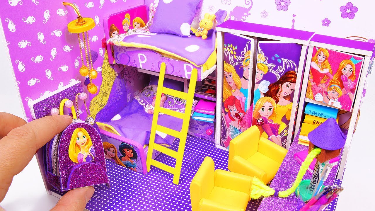 DIY Miniature Dollhouse Room Rapunzel Room Decor Backpack YouTube