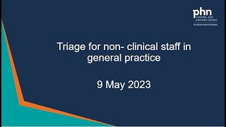 Triage for non-clinical staff in general practice - 9 May 2023 screenshot 5