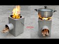 Make a cement wood stove and simple boxes at home