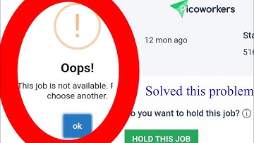 Picoworker Hold This Job "oops Problem"||Job not available problem solve||
