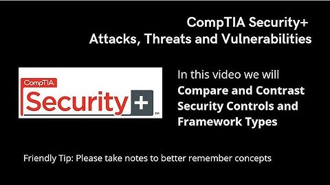 ComPTIA Security+601 Security Controls and Framework Types