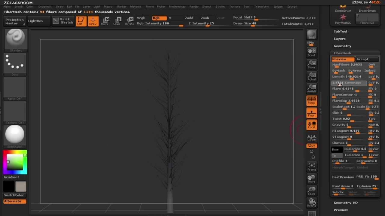 how to cut leaves in zbrush fibermesh