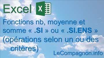 Excel: fonctions nb.si, somme.si. moyenne.si, nb.si.ens, somme.si.ens et moyenne.si.ens