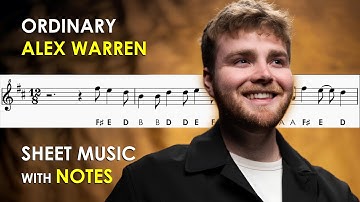 Ordinary - Alex Warren | Sheet Music with Notes for Recorder, Flute, Violin Tutorial