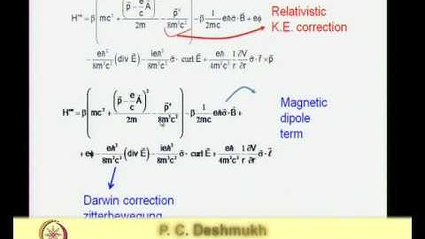 Mod-01 Lec-18  Relativistic Quantum Mechanics of the Hydrogen Atom