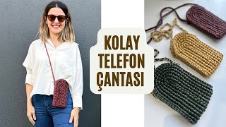 BİR YUMAK BİR SAATTE ŞIK TELEFON ÇANTASI YAPIYORUZ 🧶 #crochetbag