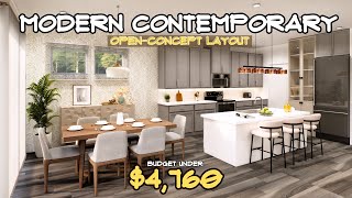 Modern Contemporary Open Concept Walkthrough | Full Makeover Under $4,760