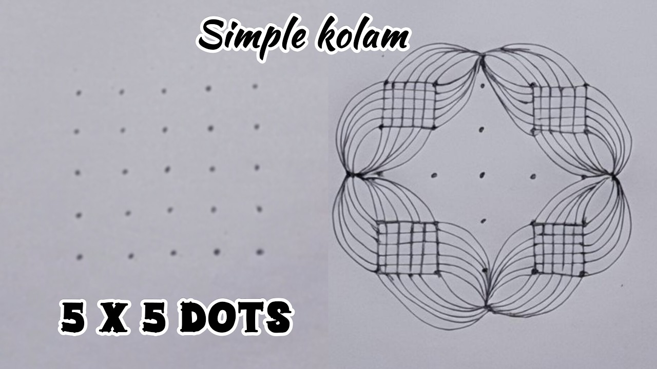 Puratasi Madham Special  Kolam 5×5 / Navaratri Simple Kolam / new year rangoli  traditional rangoli