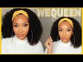 BEST NATURAL LOOKING KINKY CURLY HEADBAND WIG!!| FT. WEQUEEN HAIR