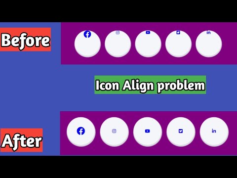 How to align icons in center in HTML | Icons problems in HTML, CSS 2020