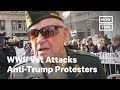 Wwii veteran attacks antitrump protesters at parade  nowthis