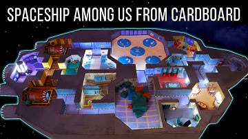 #5 PART SPACESHIP AMONG US FROM CARDBOARD! How to make your own THE SKELD map (Among Us game)!