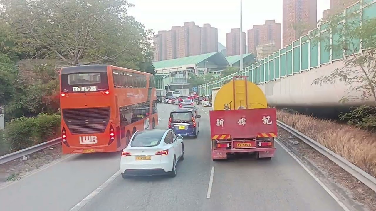 [Winter Morning Expressway] CTB 950 bus ride from Ching Tin Estate (TUN) to Exhibition Centre MTR