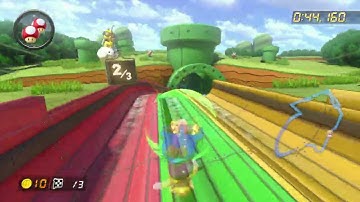 Mario Kart 8 150cc Time Trial: 3DS Piranha Plant Slide (2:08.594)