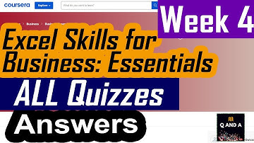Coursera| Excel Skills for Business: Essentials| ALL Quiz/Answers| Week 4