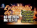 EVANGELHO DO DIA 03/06/2024 COM REFLEXÃO. Evangelho (Mc 12,1-12)