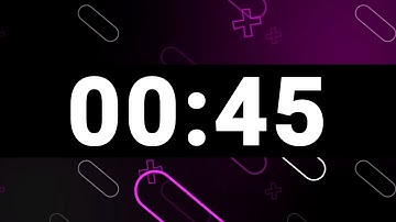 45 Second Timer with Relaxing Upbeat Music and Alarm, Countdown Clock for Stress Relief