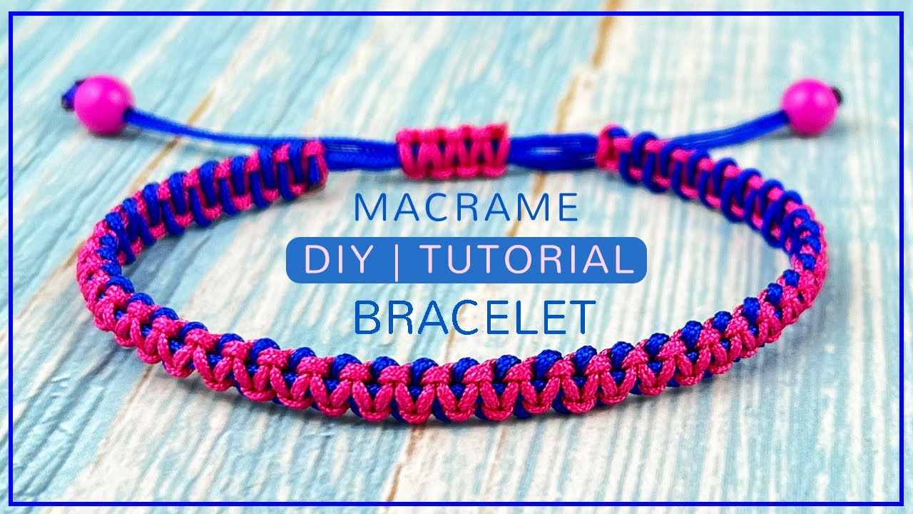 Two-Colored Square Knot Friendship Bracelet Tutorial [CC] 