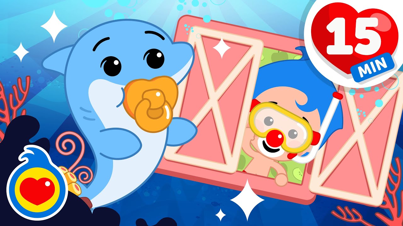 Vejo Vejo Janelas Coloridas (Baby Shark) 🦈  | 15 minutos de Música Infantil | Um Herói do Coração ❤️