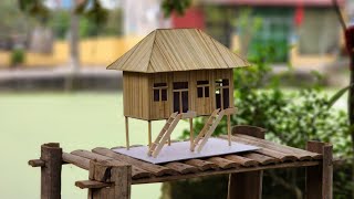 How to make a super beautiful miniature stilt house  Ice Cream Sticks