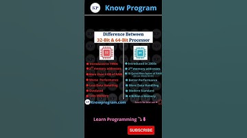 Difference Between 32-bit v/s 64-bit Processor 🖥️    | #shorts #technology #knowprogram