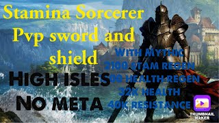 ESO Stamina Sorcerer PVP Sword and Shield Build & Gameplay No meta!! With Mythic! 👍🏼