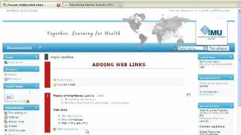 Tutorial - Add Web Links (Moodle)