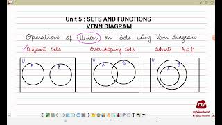 Operation of Union and Intersection using Venn Diagrams