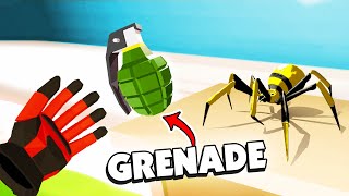 Can a GRENADE Destroy a SUPER SPIDER? - Kill it with fire VR