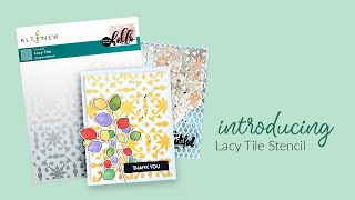 Lacy Tile Background Stencil for Paper Crafting