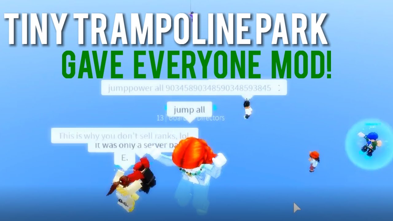 Admin Abusing Roblox S Tiny Trampoline Park Youtube - trampoline roblox