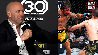 Dana White reacts to “absolute dog fight” between Brandon Moreno & Alexandre Pantoja at UFC 290