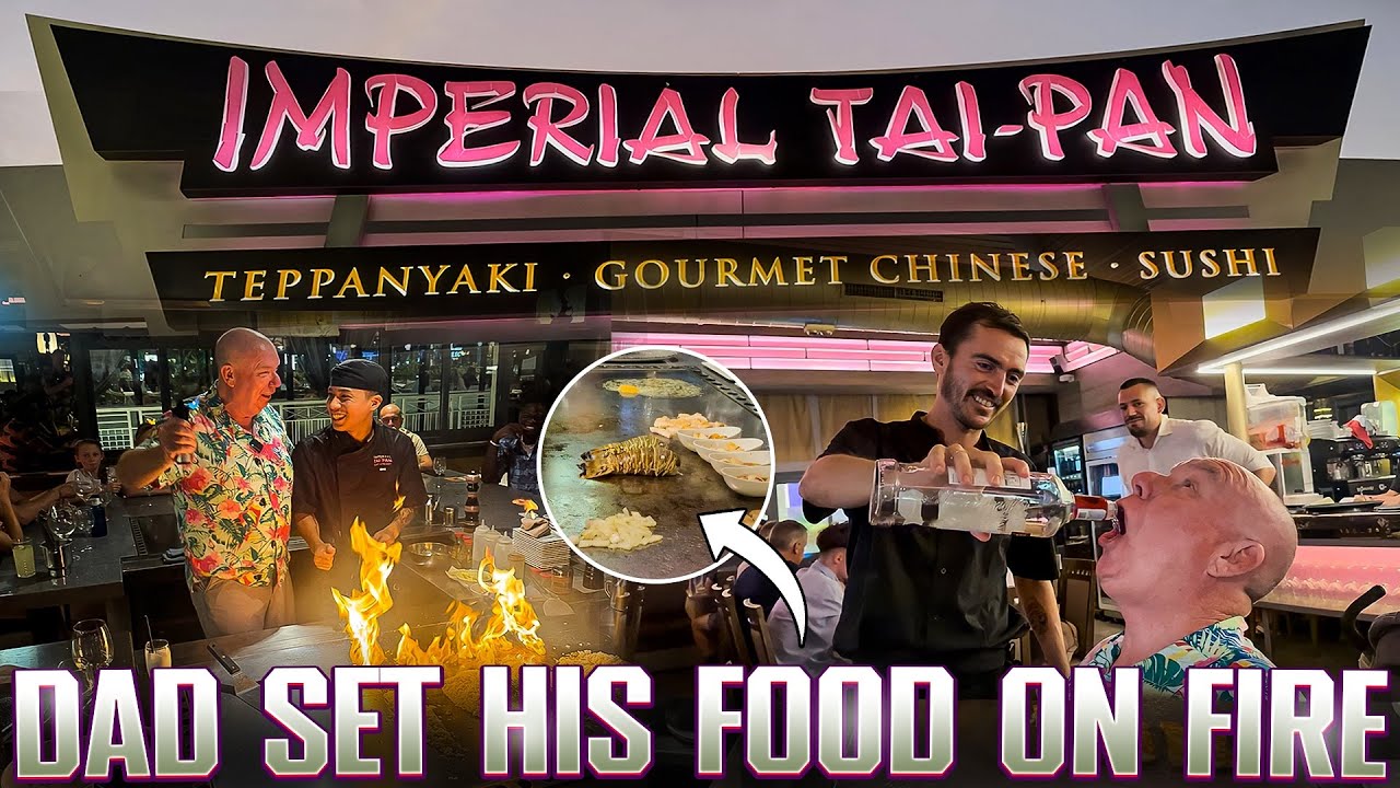 Dad SETS HIS FOOD ON FIRE in Tenerife! 🔥 Best Restaurant in Las Americas?