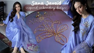 Sana Javaid inspired embroidery pattern✨beads embroidery design✨hand work design