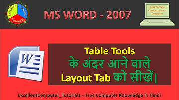 MS Word - Table Tools Layout Tab.| Table Tools Layout Tab.| MS Word 2007.