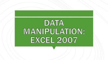 DATA MANIPULATION, Excel 2007  | 8th Chapter 3 | Computer | Urdu | ES