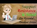 Support - Resistance - Trend - Live Recorded Breakout Session